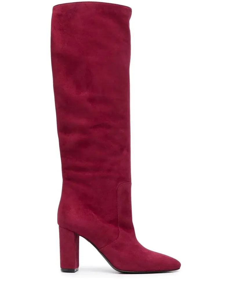 Via Roma 15 Kniehohe Wildlederstiefel 80mm - Rot Rot
