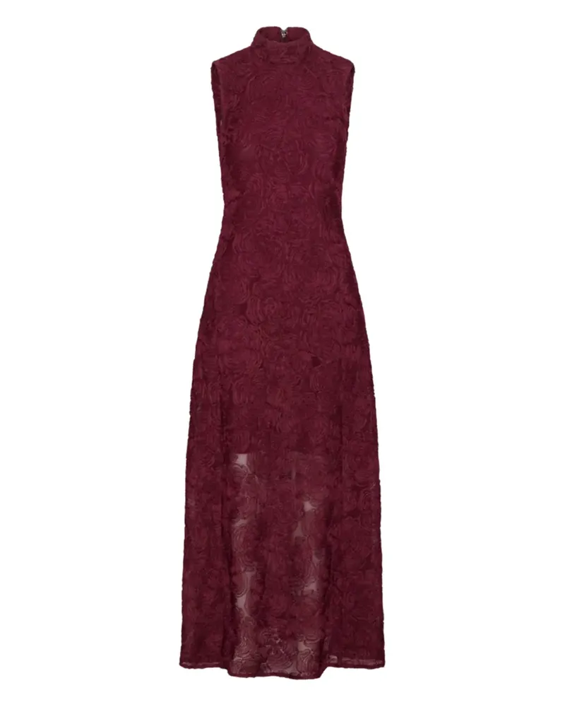 ROTATE Birger Christensen lace-detailing midi dress Rot