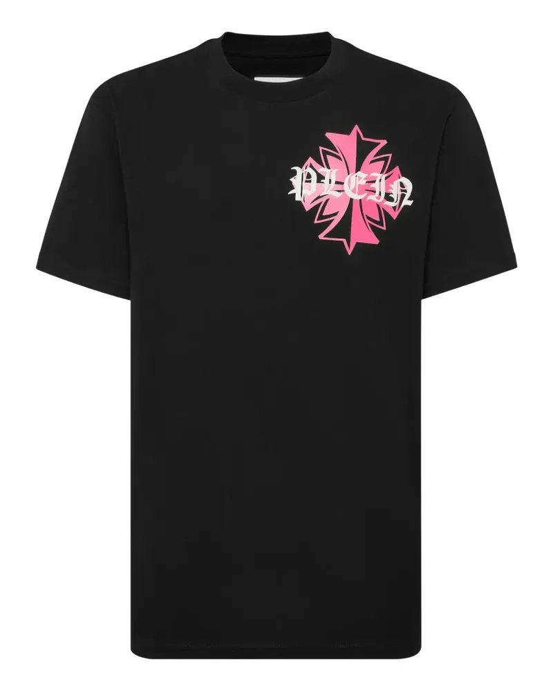 Philipp Plein Rundhals-T-Shirt mit Wappen-Print - Schwarz Schwarz