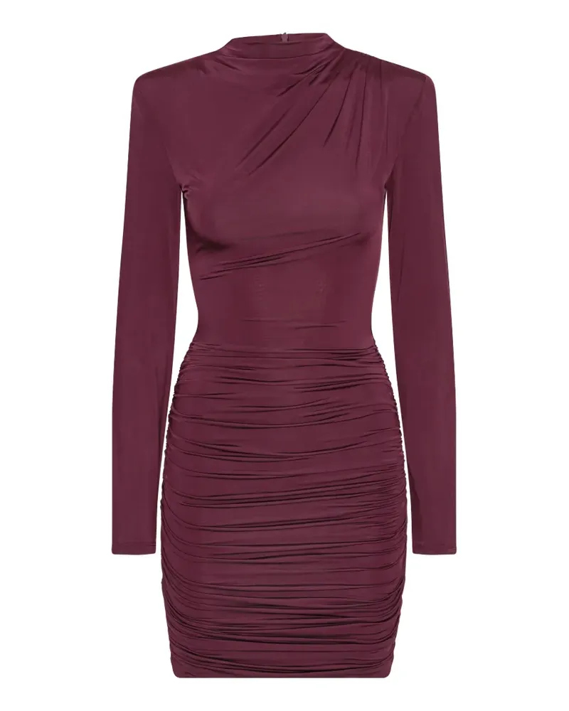 ROTATE Birger Christensen Midikleid mit drapiertem Ausschnitt - Violett Violett