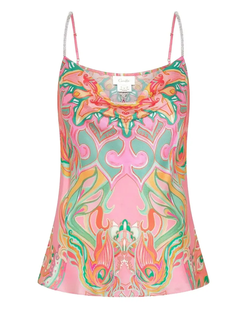 Camilla Bias Cami Tea crystal-embellished top - Rosa Rosa