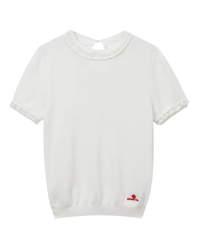 SHUSHU/TONG T-Shirt mit Rüschen - Weiß Weiß