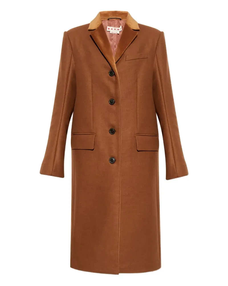 Marni single-breasted wool coat - Braun Braun