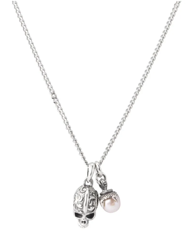 Emanuele Bicocchi Pearl Skull necklace - Silber Silber