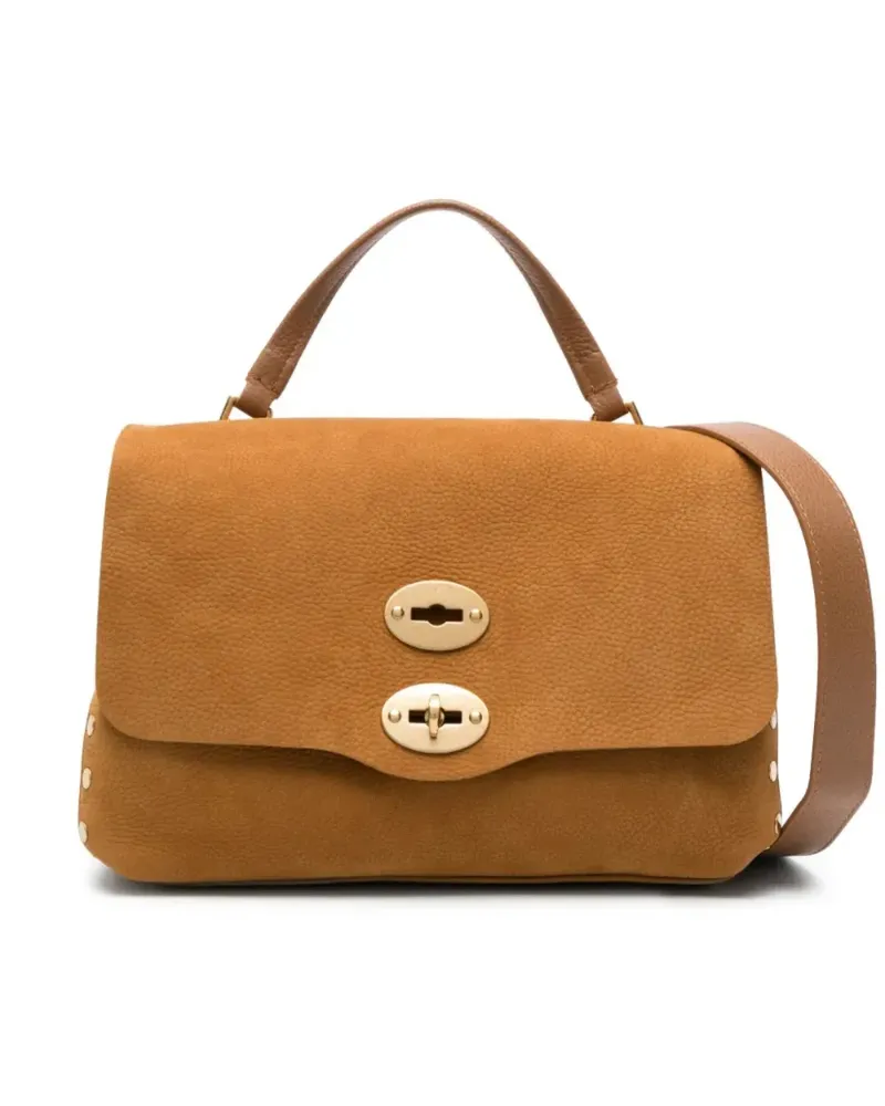 Zanellato Kleine Postina Schultertasche mit Nieten - Braun Braun