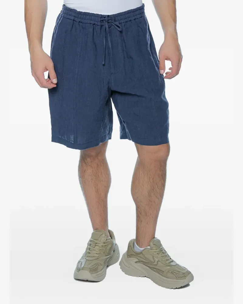 Emporio Armani flax drawstring shorts - Blau Blau