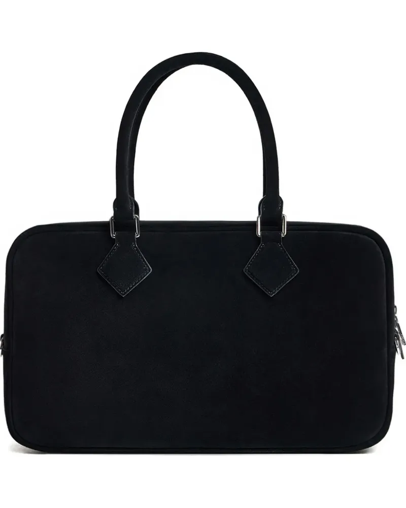 12 STOREEZ Shopper aus Wildleder - Schwarz Schwarz