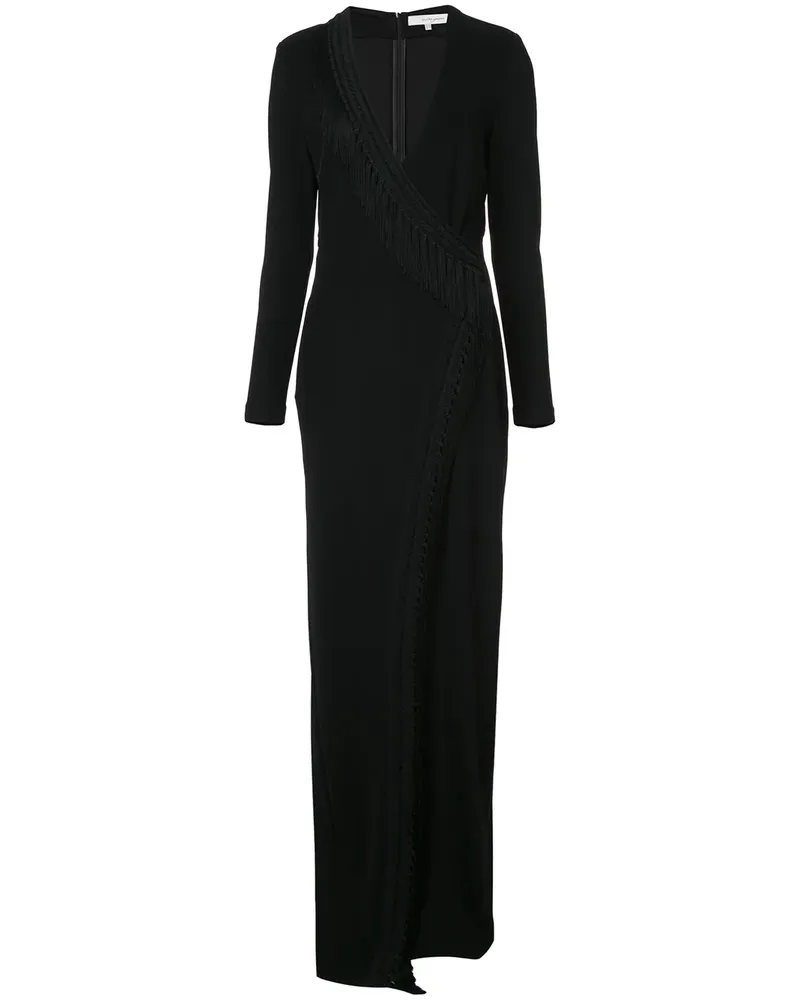 GALVAN Langes Wickelkleid - Schwarz Schwarz
