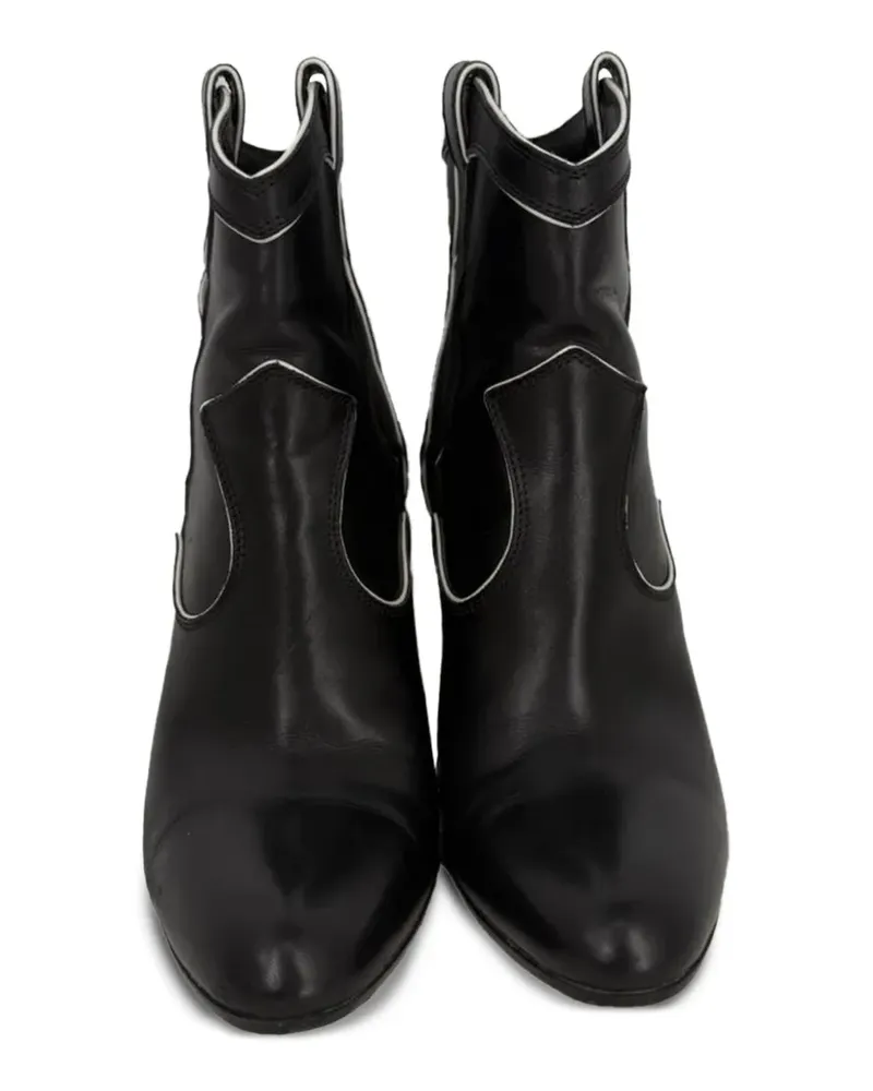 Gianvito Rossi Knöchelhohe Cowboystiefel aus Leder - Schwarz Schwarz