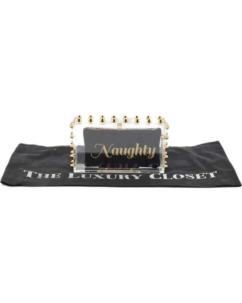 Charlotte Olympia Naughty and Nice Clutch mit Nieten - Weiß Weiß