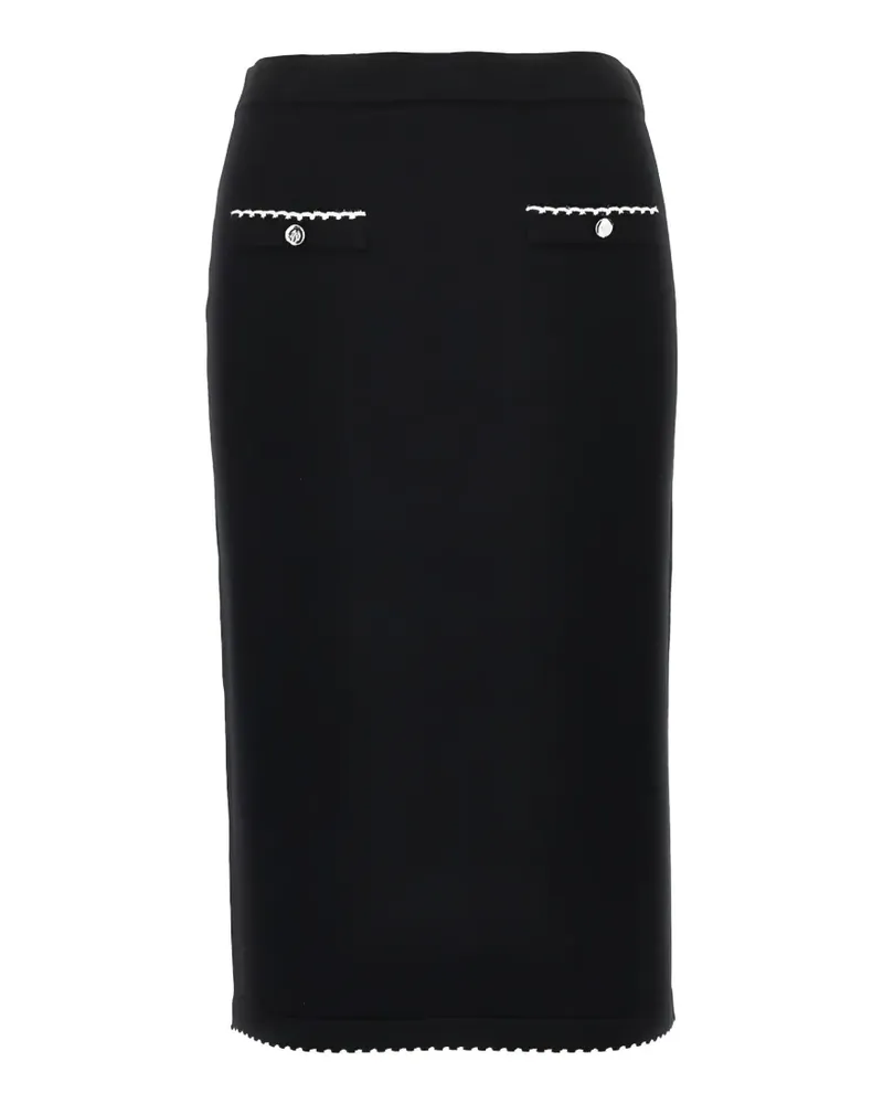 Tory Burch Midirock mit Knopfdetail - Schwarz Schwarz
