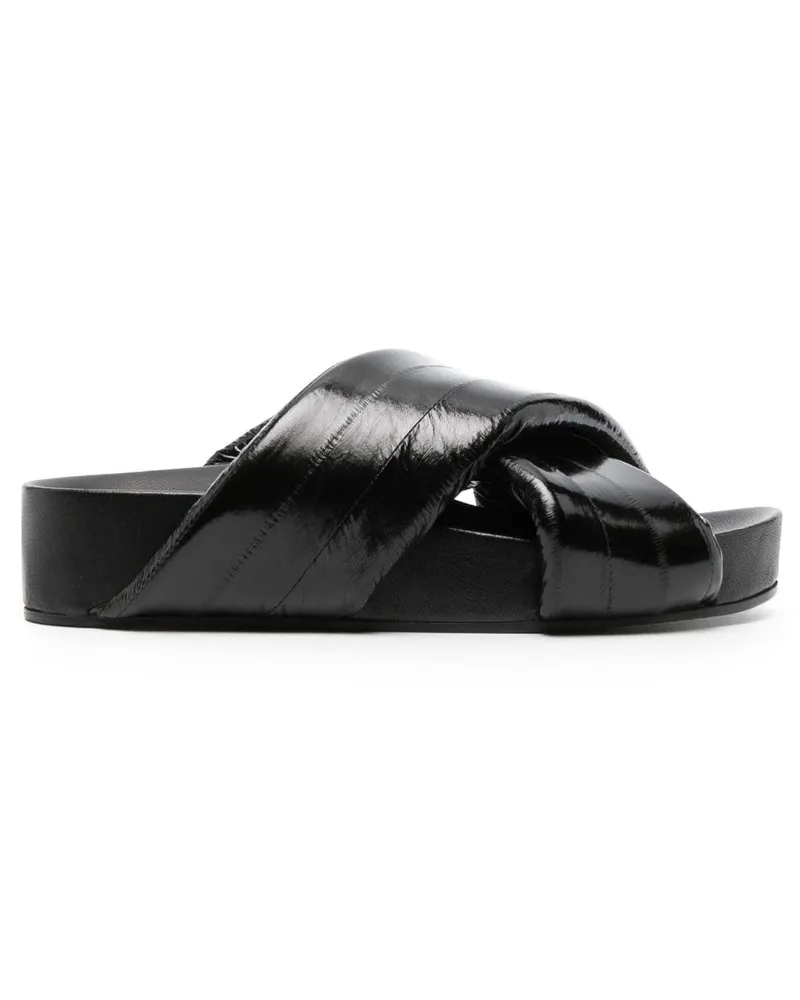 Jil Sander Sandalen mit überkreuzten Riemen - Schwarz Schwarz