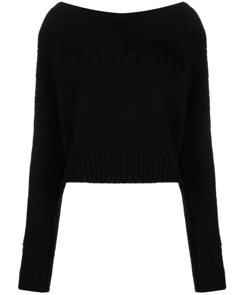 Balmain Pullover mit U-Boot-Ausschnitt - Schwarz Schwarz