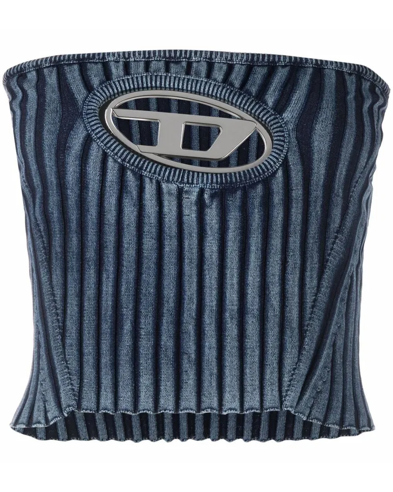 Diesel M-Clarksville Bandeau-Top mit Logo-Schild - Blau Blau