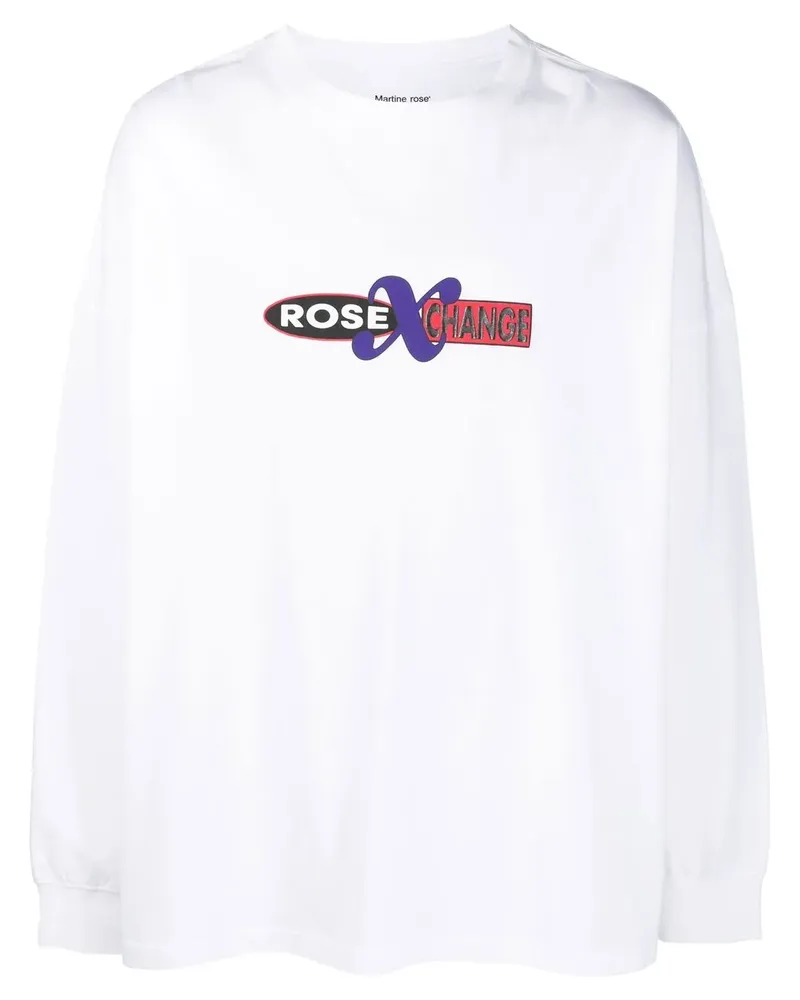 Martine Rose Langarmshirt mit Logo-Print - Weiß Weiß