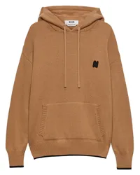 MSGM Hoodie mit Logo-Stickerei Braun