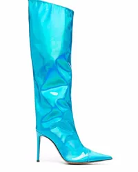 Alexandre Vauthier Spitze Metallic-Stiefel Blau