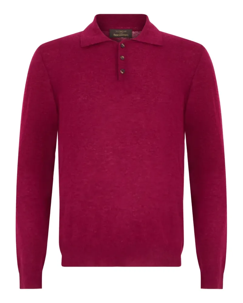 Slowear Fein gestricktes Poloshirt - Rot Rot