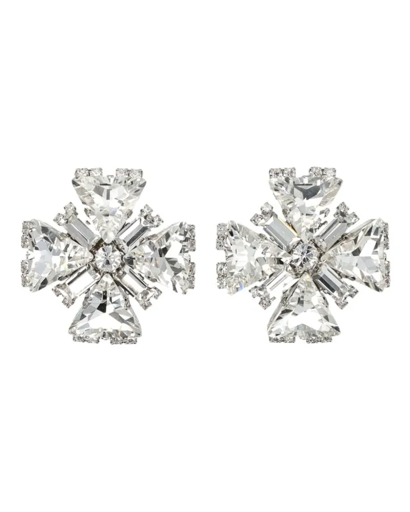Alessandra Rich Square Cross Ohrringe - Silber Silber