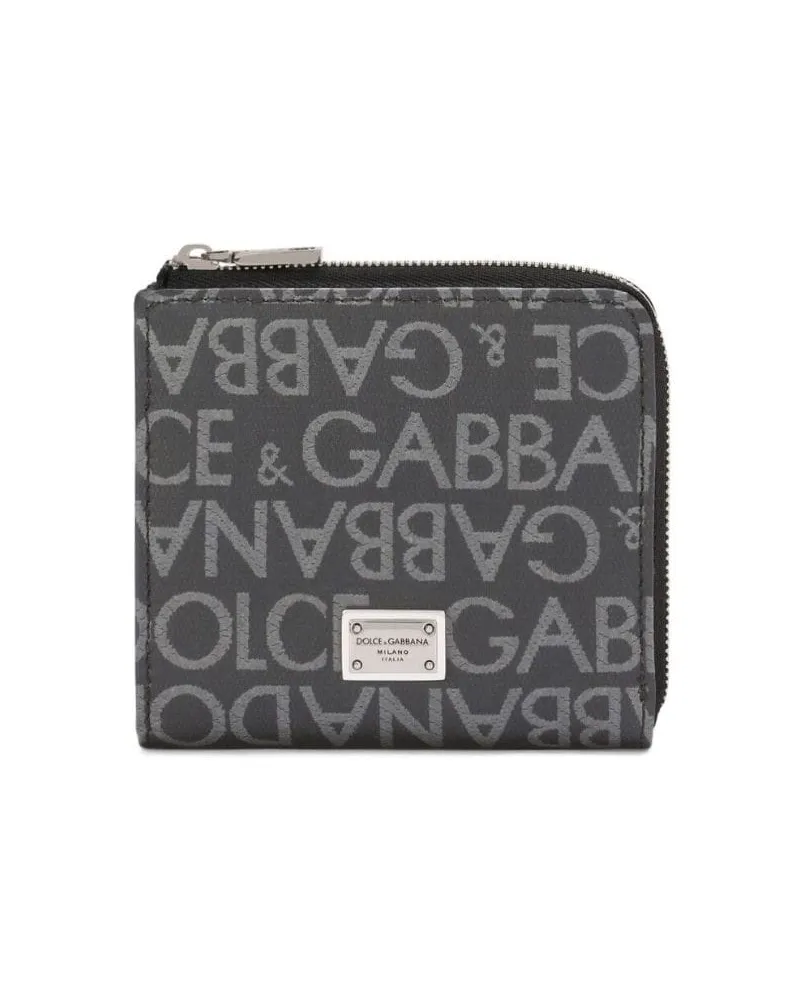 Dolce & Gabbana Portemonnaie mit Jacquardmuster - Schwarz Schwarz