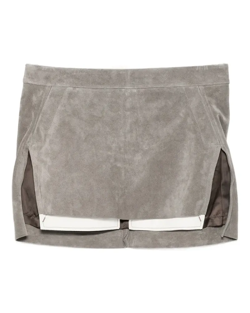 Rick Owens Wildlederrock mit seitlichem Schlitz - Grau Grau