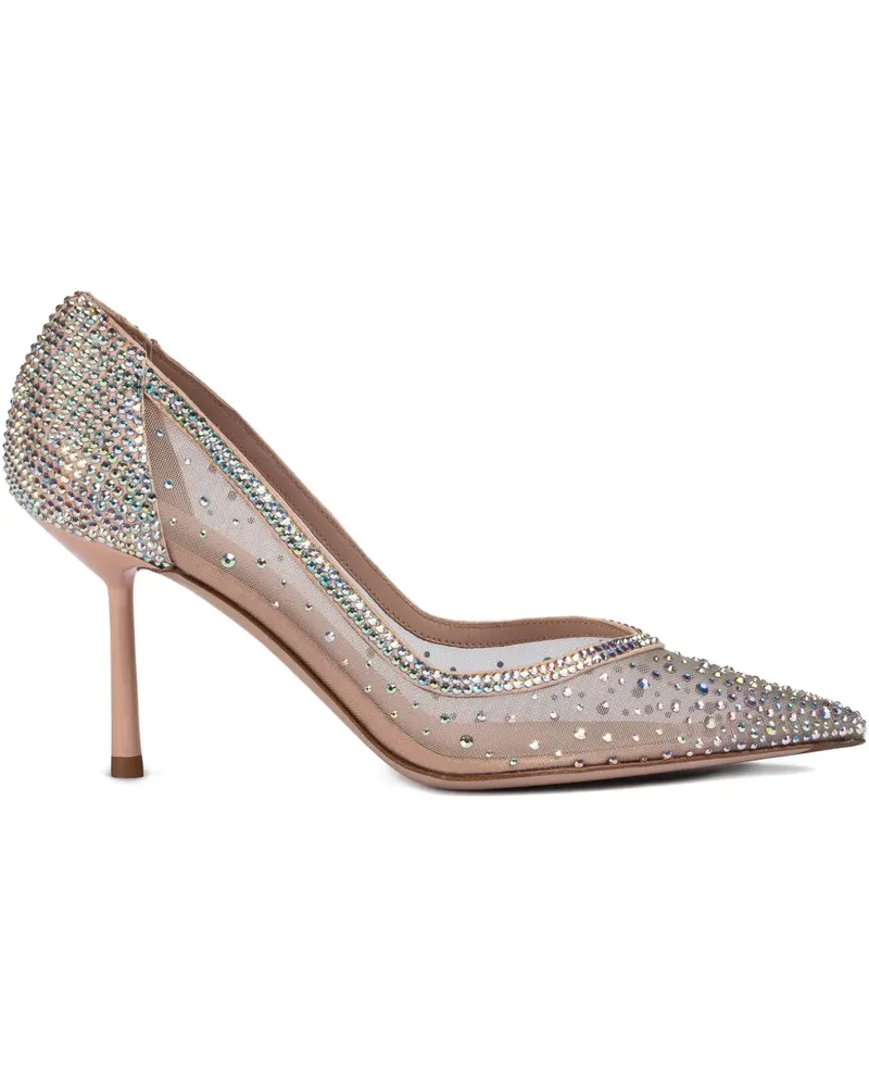 Le Silla Nicole Mesh-Pumps mit Kristallen 90mm - Grau Grau