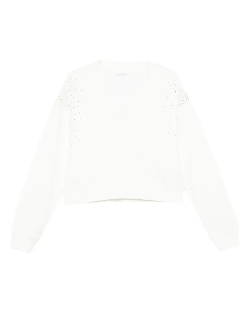 Patrizia Pepe Sweatshirt mit Kristallen - Weiß Weiß