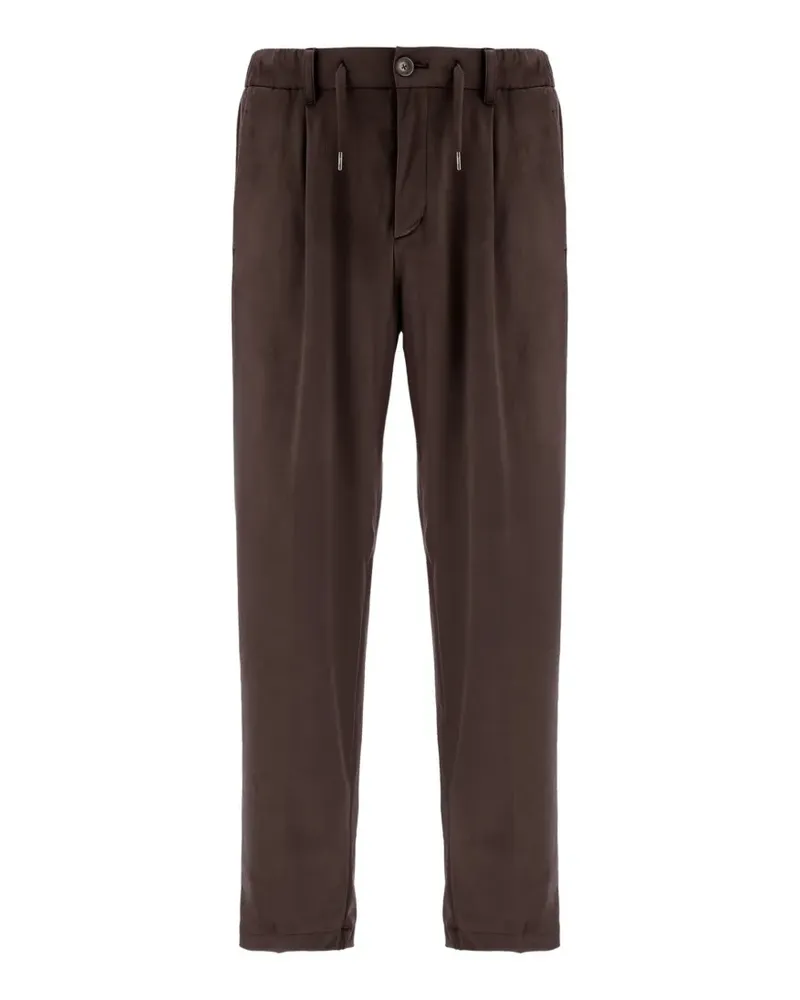 Herno drawstring suede-effect trousers - Braun Braun