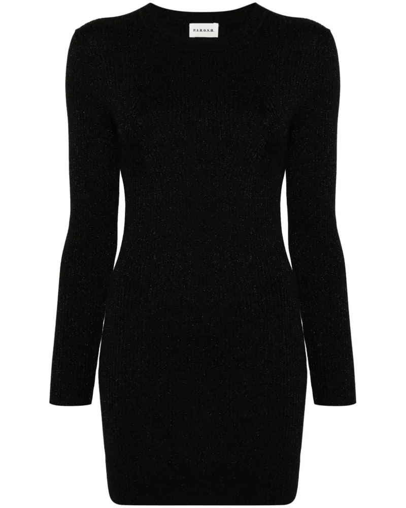 P.A.R.O.S.H. Romylux Minikleid - Schwarz Schwarz