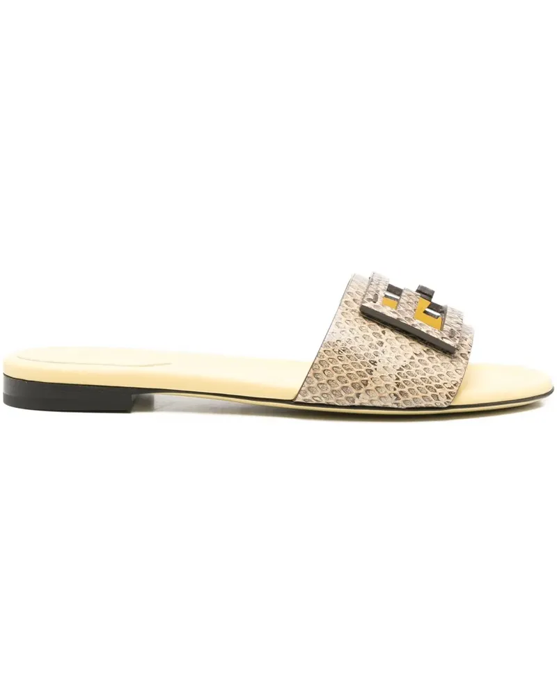 Fendi Sandalen mit Schlangenleder-Print - Gelb Gelb
