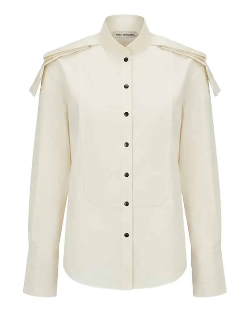 Fidan Novruzova Penelope shoulder-pad shirt - Nude Nude