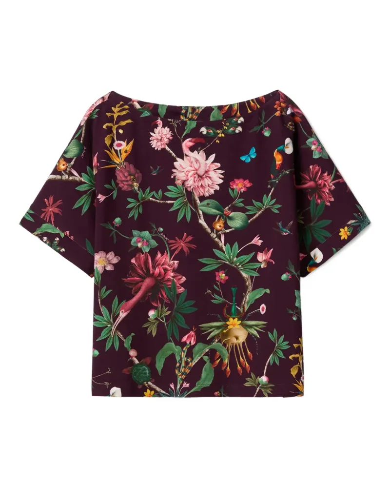 La DoubleJ floral short-sleeve blouse - Violett Violett