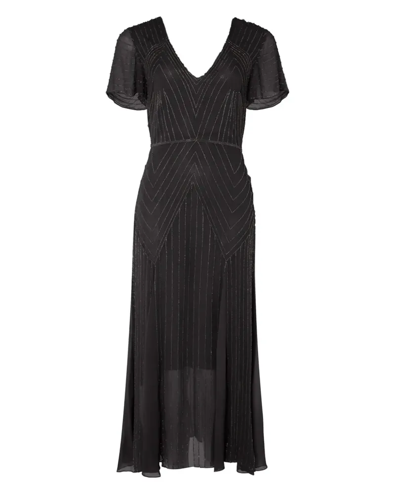 Temperley London Perlenverziertes Abendkleid mit V-Ausschnitt - Schwarz Schwarz