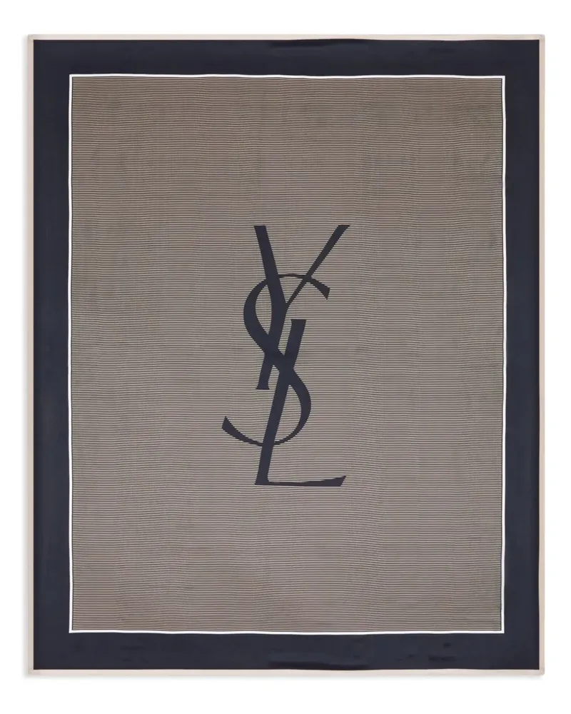 Saint Laurent Schal mit ikonischem Cassandre-Logo - Schwarz Schwarz