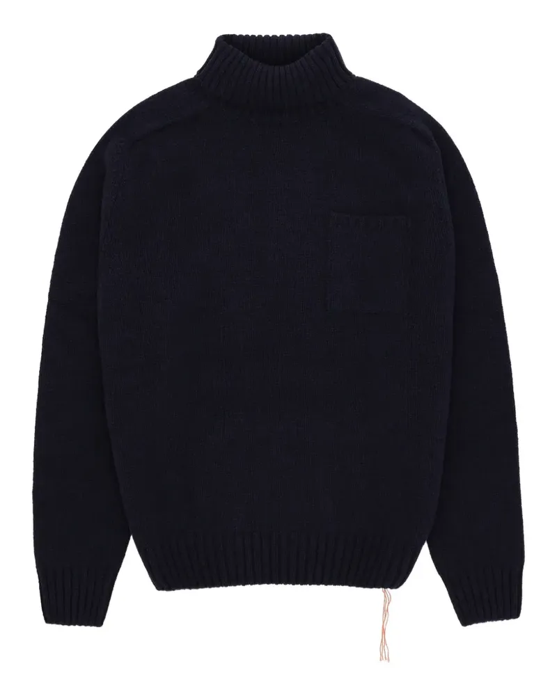 Fortela Mallory pocket ribbed turtleneck sweater - Blau Blau