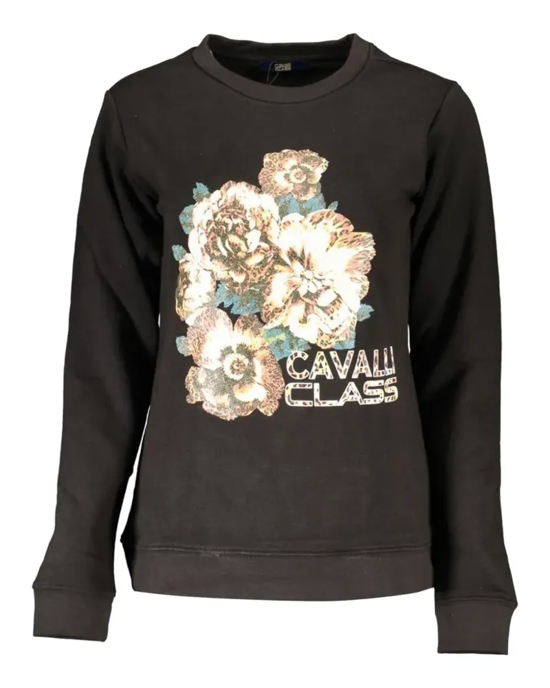 Roberto Cavalli Sweatshirt mit Blumenprint - Schwarz Schwarz