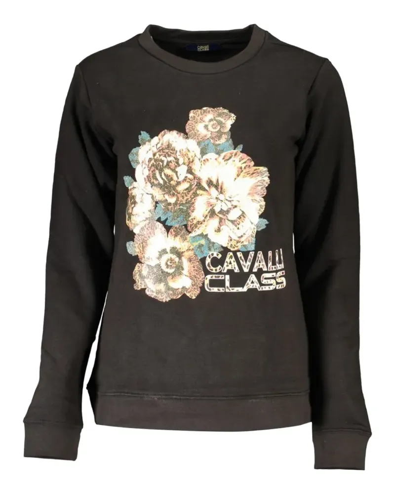 Roberto Cavalli Sweatshirt mit Blumenprint - Schwarz Schwarz