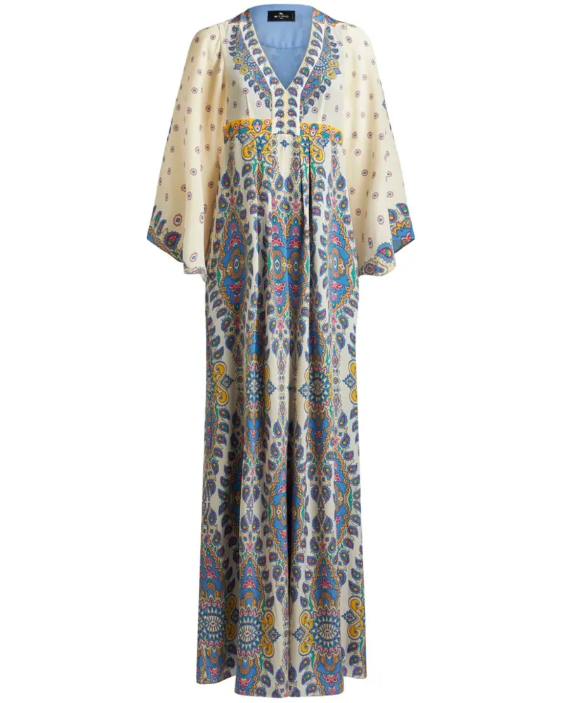 Etro Maxikleid mit Paisley-Print - Weiß Weiß