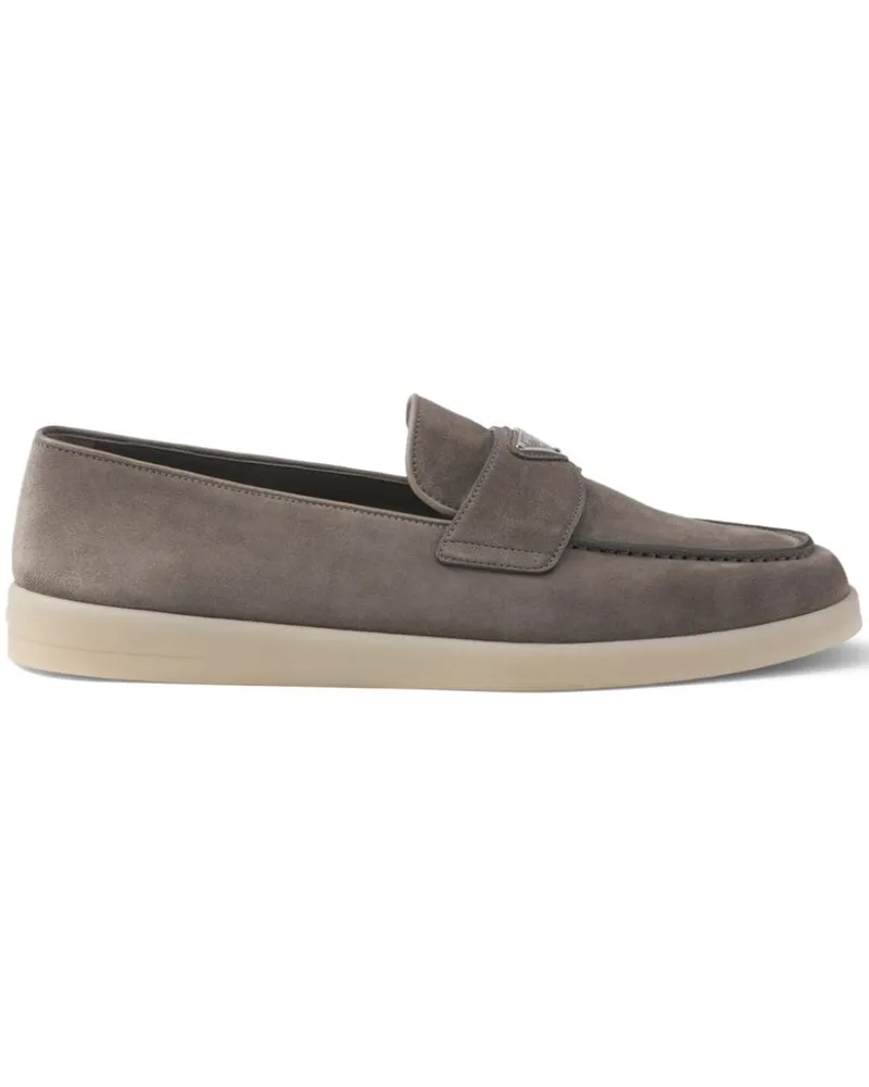 Prada Wildleder-Loafer Grau