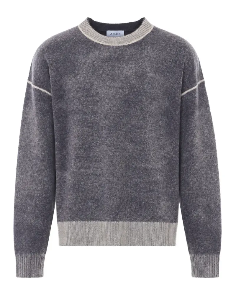 Amish logo-patch crew-neck sweater - Grau Grau