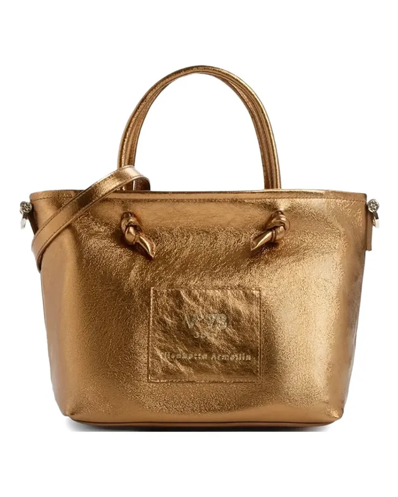 V°73 logo-patch tote bag - Gold Gold