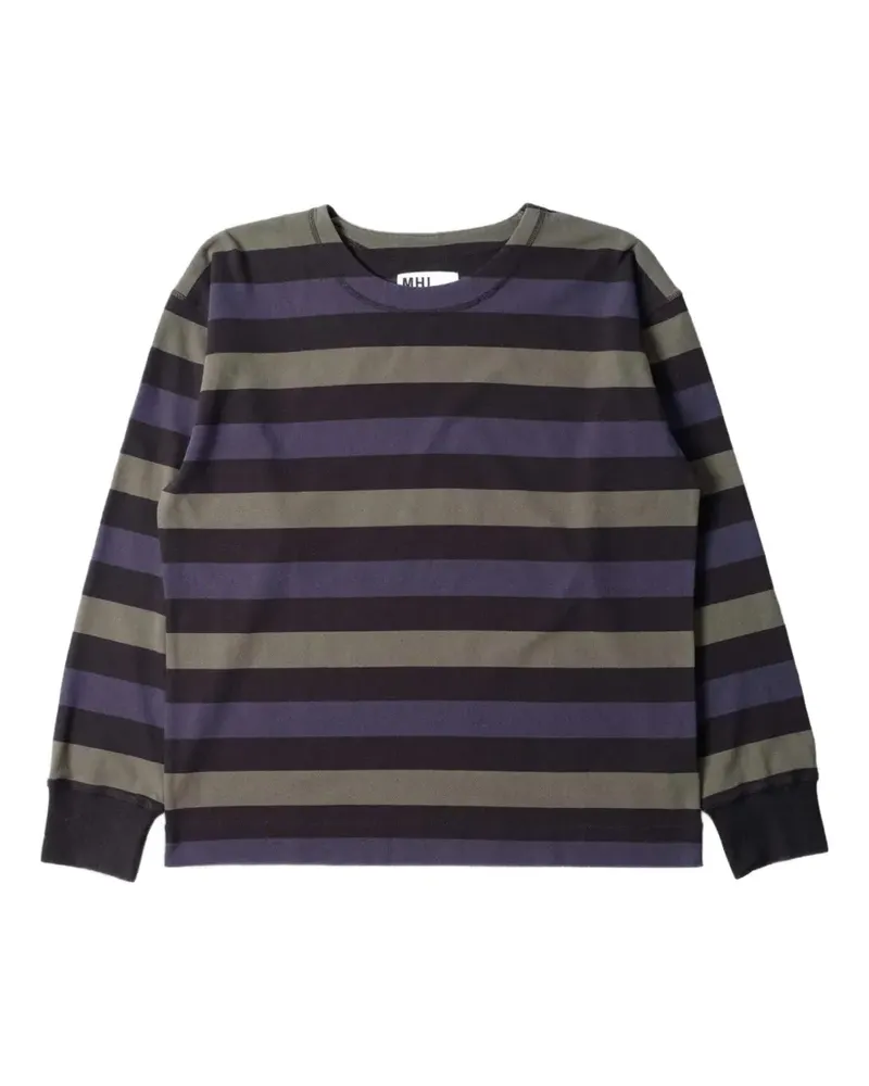 Margaret Howell crew-neck striped T-shirt - Schwarz Schwarz
