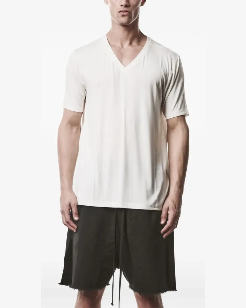 THOM KROM T-Shirt mit V-Ausschnitt - Nude Nude