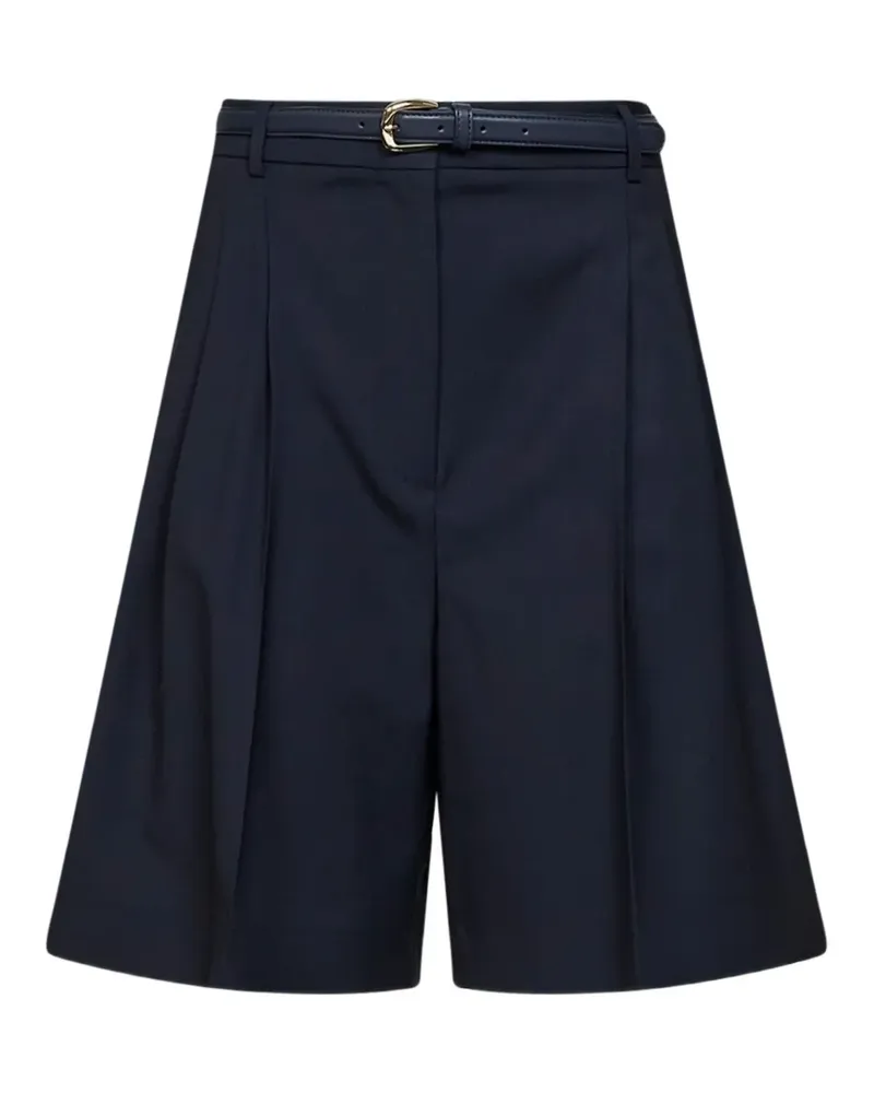Max Mara belted pleated shorts - Blau Blau