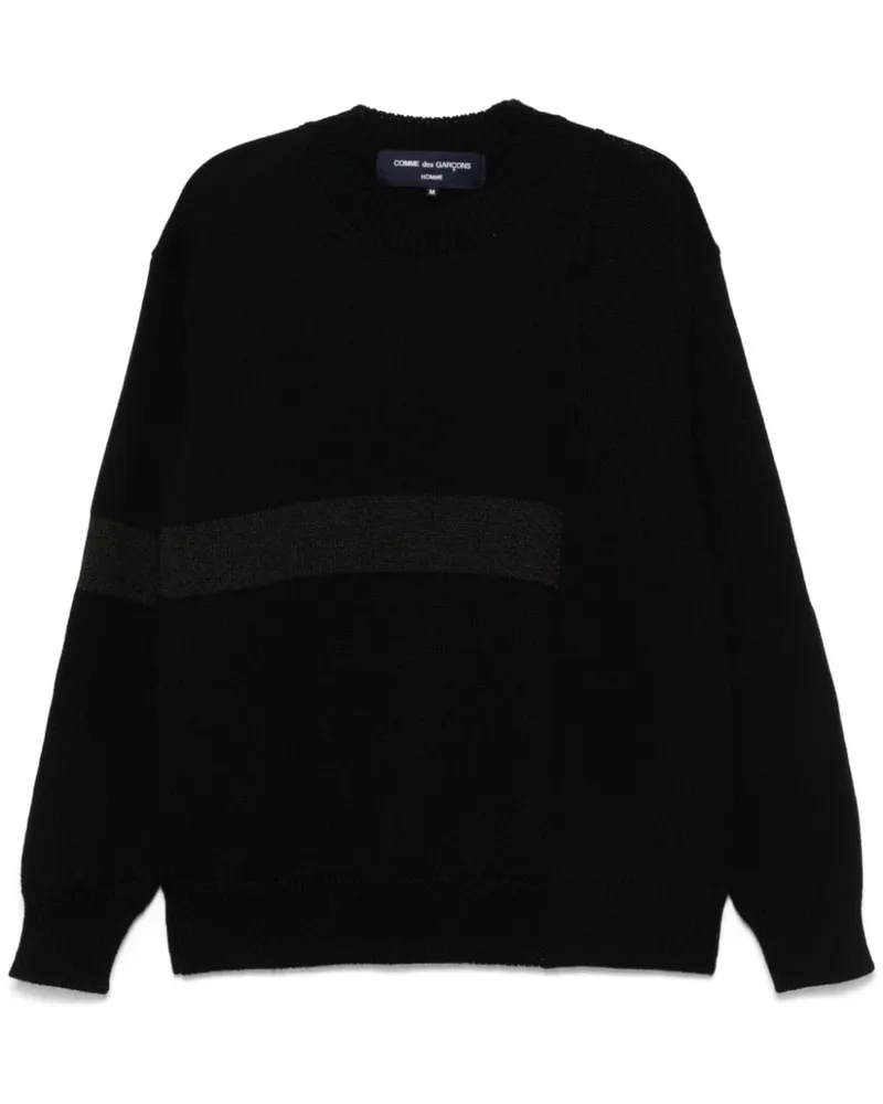 Comme des Garçons Gerippter Strickpullover - Schwarz Schwarz