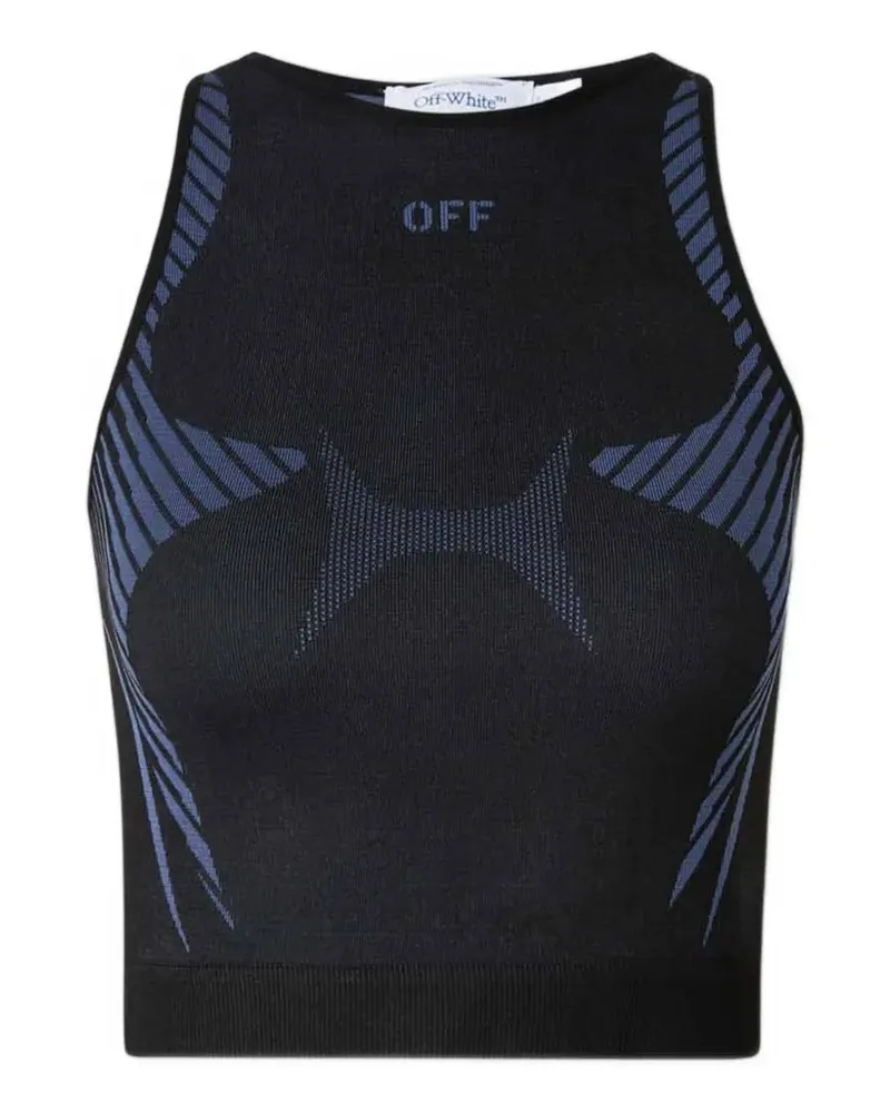 OFF-WHITE logo-print cropped top - Schwarz Schwarz