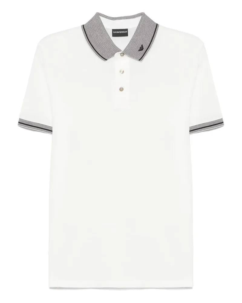 Emporio Armani Poloshirt mit Logo-Stickerei - Weiß Weiß