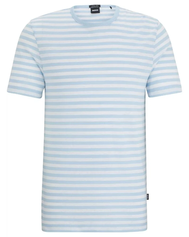 HUGO BOSS Gestreiftes T-Shirt - Blau Blau