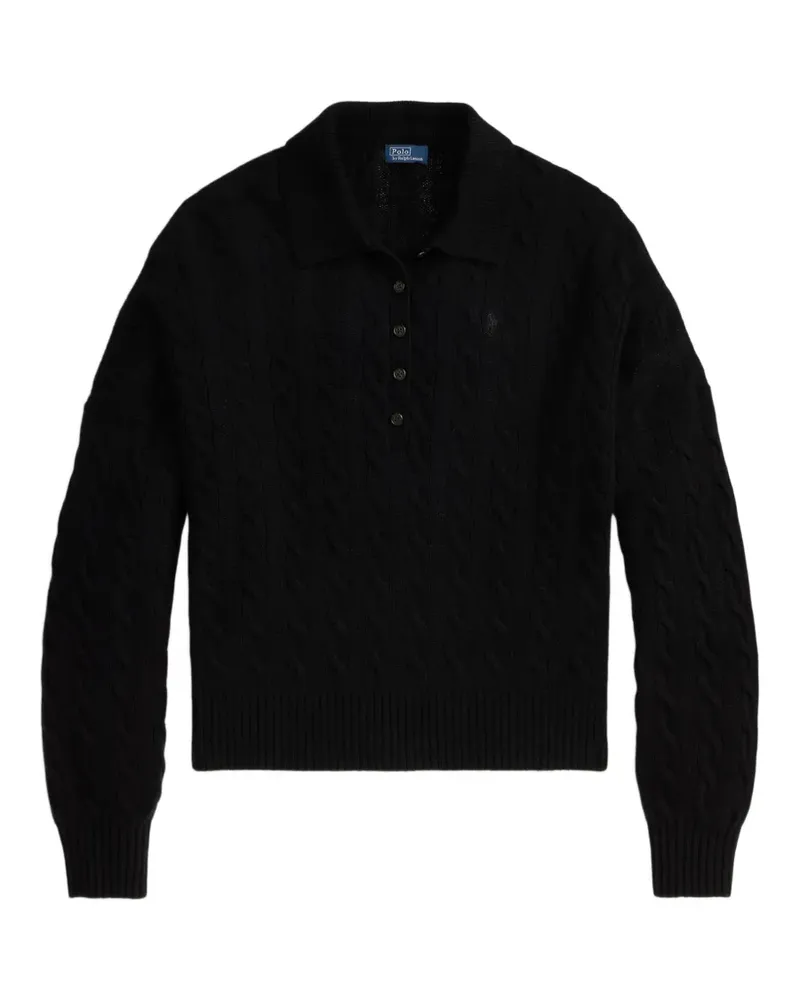 Ralph Lauren Polo-Pullover mit Zopfmuster - Schwarz Schwarz