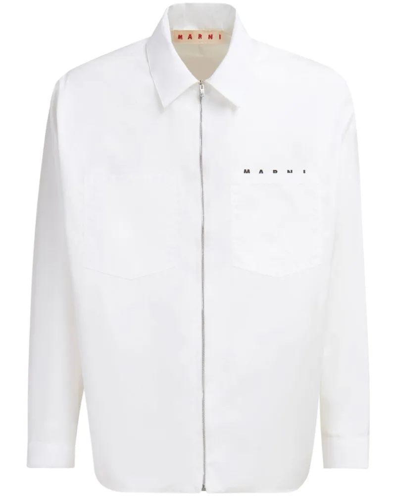 Marni Hemd mit Logo-Print - Weiß Weiß